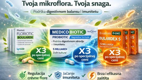 Probiotici po Specijalnoj ceni
3 komada za 1000 dinara
Bulardex
Floriotic Bollard
Medicobiotic