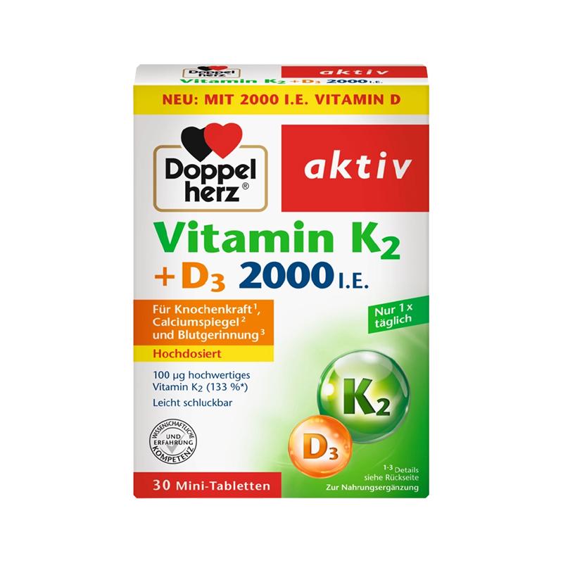 Doppelherz Aktiv D3 2000IU + K2 100mcg 30 tableta