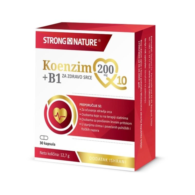 Strong Nature Koenzim Q10 200mg + Vitamin B1 30 kapsula