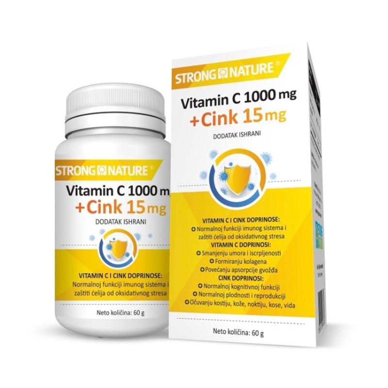 Strong Nature Vitamin C 1000mg + Cink 15mg 60g